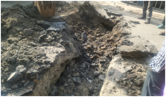 road collapse