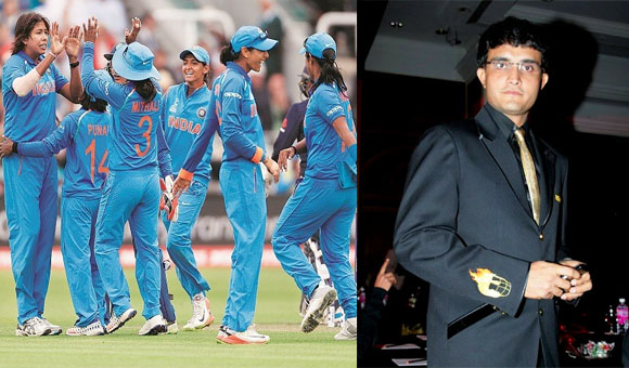 india lady team and sourav