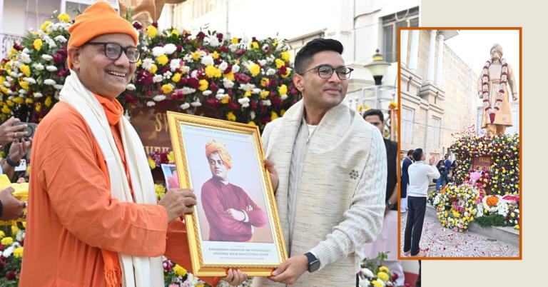 স্বামীজির আহ্বান আজও প্রাসঙ্গিক: জন্মদিবসে সিমলা স্ট্রিটের বাড়িতে গিয়ে শ্রদ্ধা নিবেদন অভিষেকের