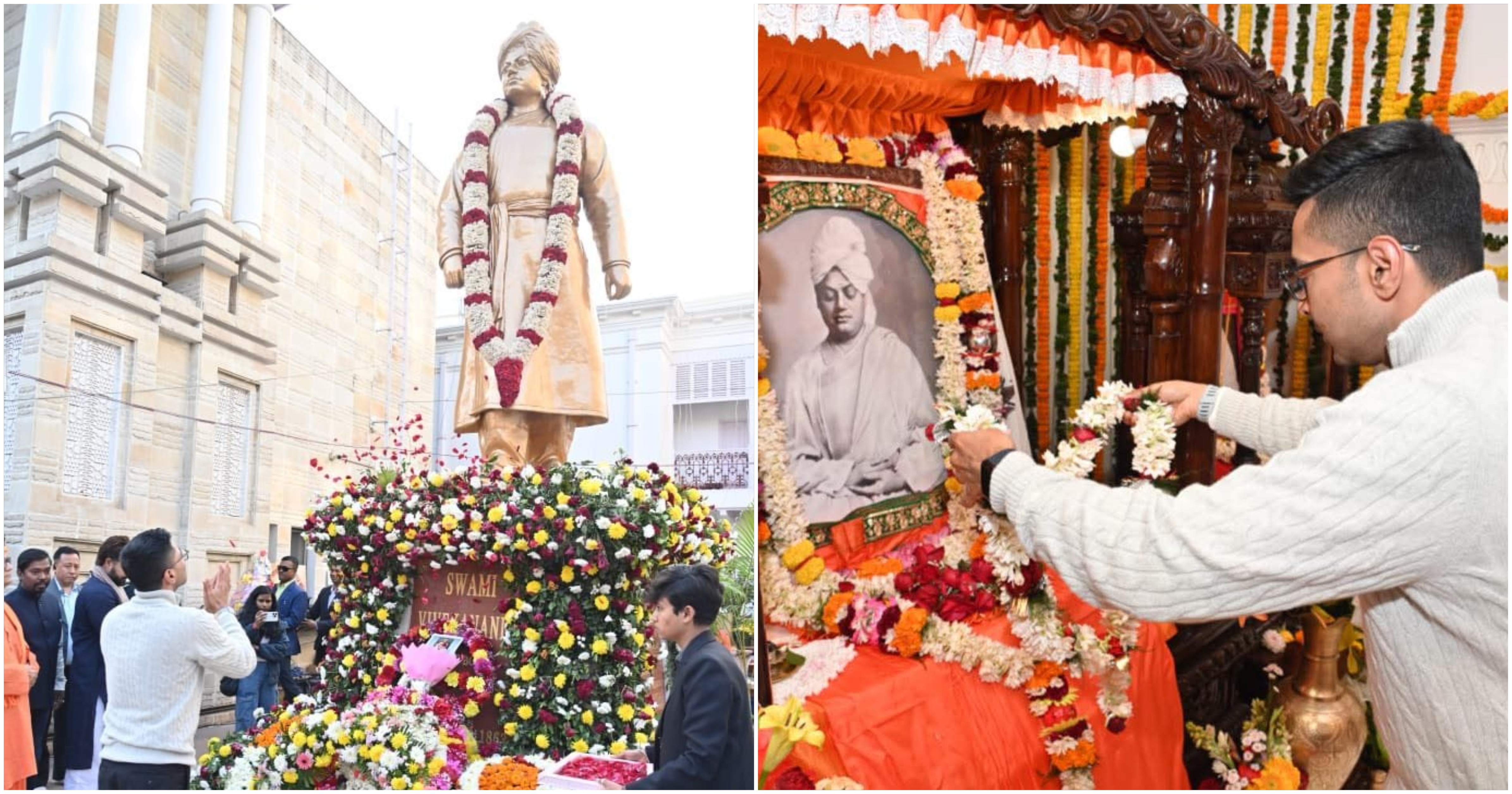 সম্প্রীতির চিরন্তন পথপ্রদর্শক; স্বামী বিবেকানন্দের জন্মবার্ষিকীতে সিমলা স্ট্রিটে শ্রদ্ধার্ঘ্য অভিষেকের
