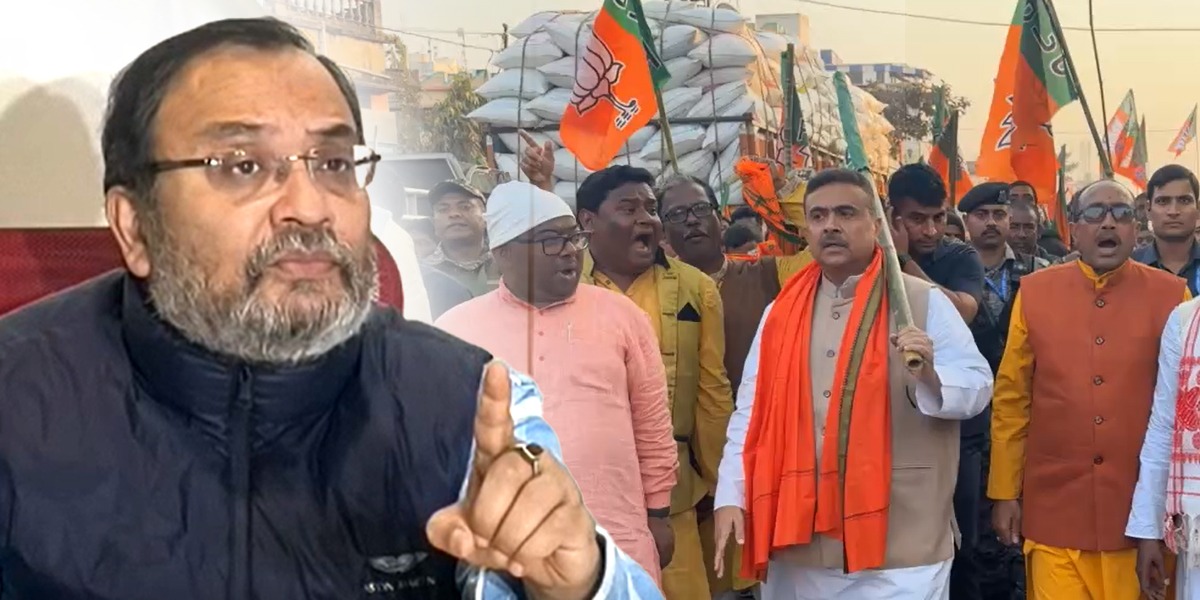 চন্দ্রকোণায় প্রতিবাদ মিছিল শুভেন্দুর: কাল্পনিক, ভিত্তিহীন অভিযোগ, দাবি তৃণমূলের