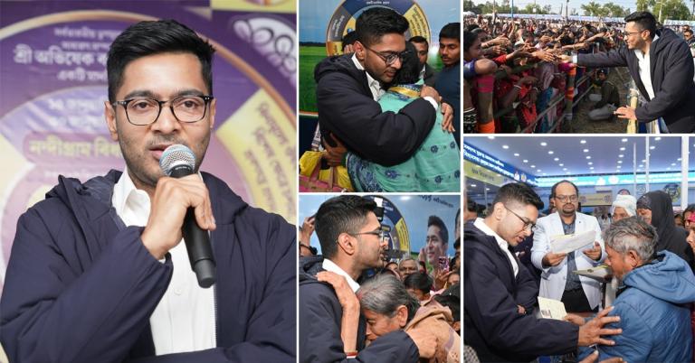 নন্দীগ্রামে সেবাশ্রয়ে অভিষেক, শহিদ পরিবারের পাশে থাকার আশ্বাস