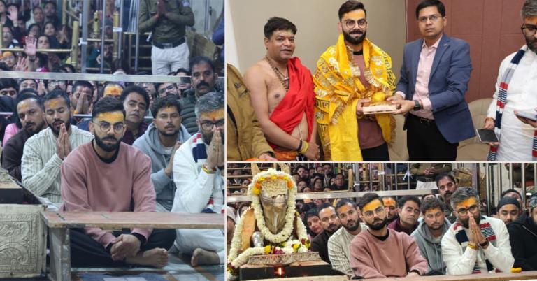 কিউইদের বিরুদ্ধে তৃতীয় ওয়ানডের আগে মহাকালেশ্বর মন্দিরে কোহলি 