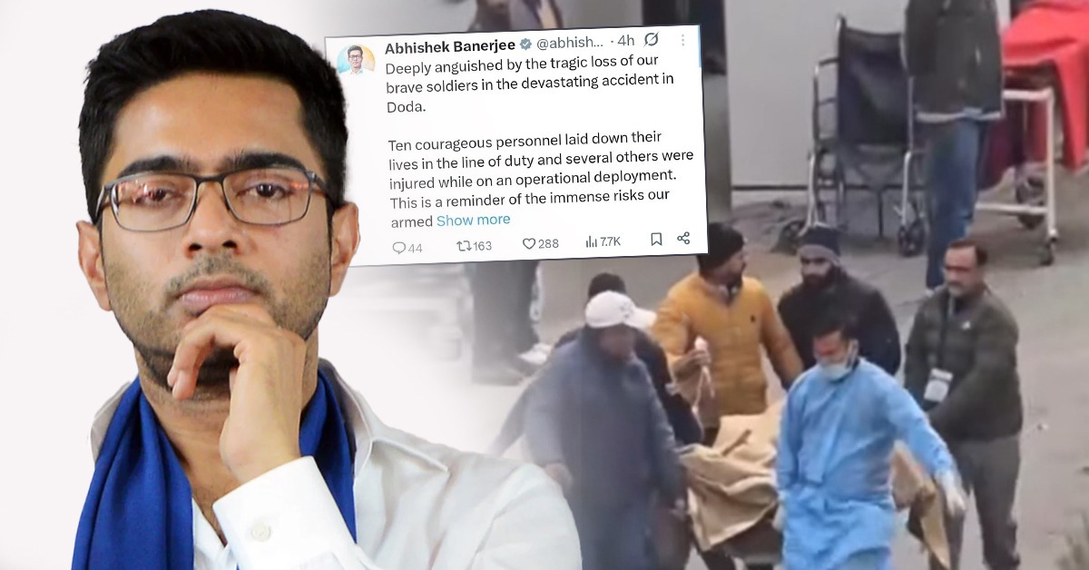ডোডায় গাড়ি দুর্ঘটনায় সেনাদের প্রাণহানিতে শোকপ্রকাশ অভিষেকের