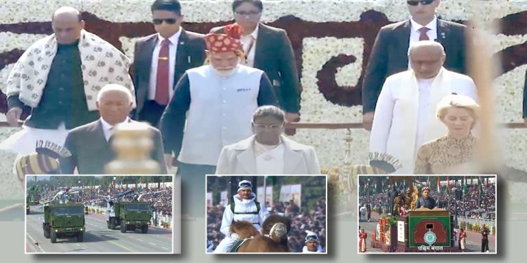 প্রজাতন্ত্র দিবসের অভিবাদন গ্রহণ রাষ্ট্রপতি, প্রধানমন্ত্রীর: প্রধান অতিথি দুই ইউরোপীয় শীর্ষ নেতৃত্ব
