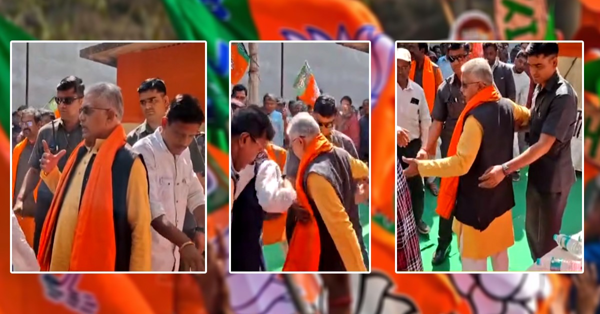 'নরম মাটি'তে মঞ্চ: গোসাবায় দিলীপের সভা শুরুর আগেই ভাঙল মঞ্চ