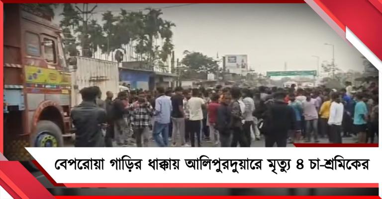 কাজে যাওয়ার পথে বেপরোয়া গাড়ির ধাক্কা, আলিপুরদুয়ারে মৃত্যু ৪ চা-শ্রমিকের
