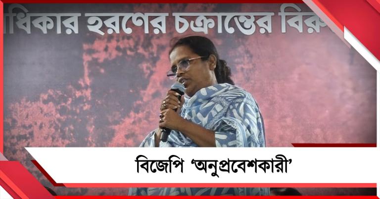 বিজেপি ‘অনুপ্রবেশকারী’! ধর্মতলার ধর্নামঞ্চ থেকে চড়া সুরে আক্রমণ সাংসদ মিতালি বাগের