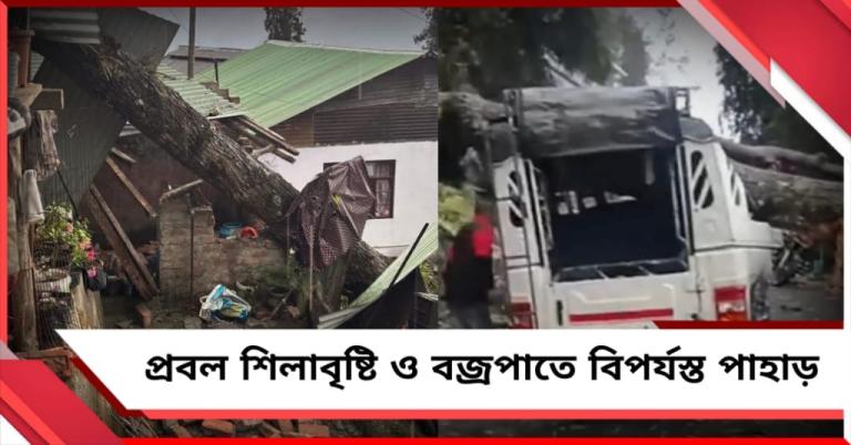 প্রবল শিলাবৃষ্টি ও বজ্রপাতে বিপর্যস্ত পাহাড়: দার্জিলিং-সিকিমে জনজীবন স্তব্ধ, মৃত ১