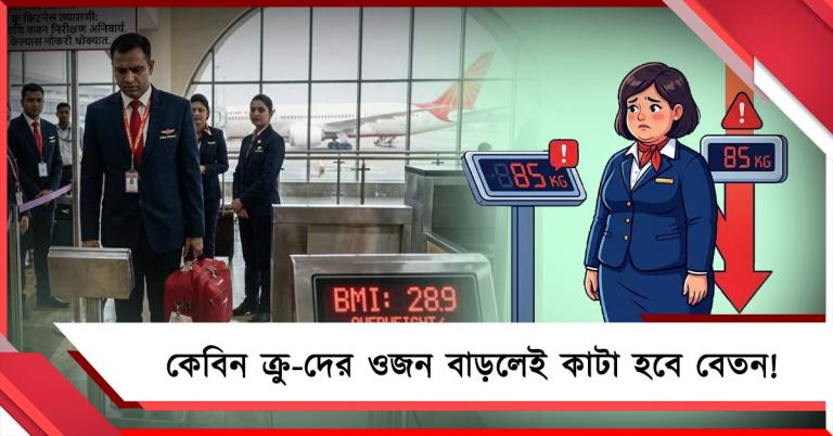 কেবিন ক্রু-দের ওজন বাড়লেই কাটা হবে বেতন! নয়া সিদ্ধান্ত এয়ার ইন্ডিয়ার 