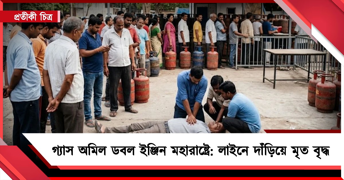 গ্যাস অমিল ডবল ইঞ্জিন মহারাষ্ট্রে: লাইনে দাঁড়িয়ে মৃত বৃদ্ধ