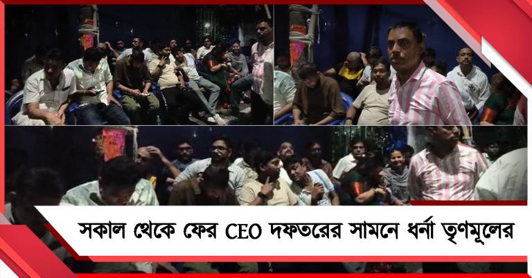 বুধবার সকাল থেকে ফের CEO দফতরের সামনে ধর্না তৃণমূলের
