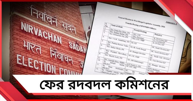 ফের রদবদল কমিশনের: সরলেন কলকাতা পুলিশের ৩ যুগ্ম কমিশনার ও একাধিক ওসি