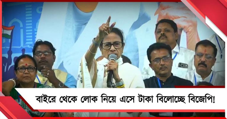 বাইরে থেকে লোক নিয়ে এসে টাকা বিলোচ্ছে: বিজেপিকে নিশানা তৃণমূল সুপ্রিমোর