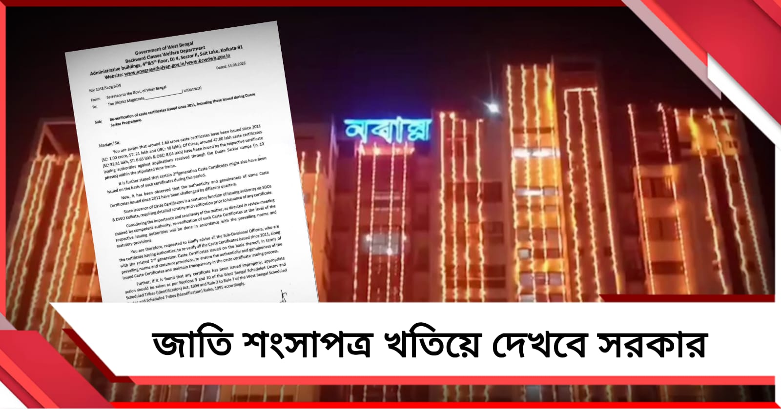 SIR-এ নাম বাদ পড়লে খারিজ হবে জাতি শংসাপত্র! জারি নির্দেশিকা