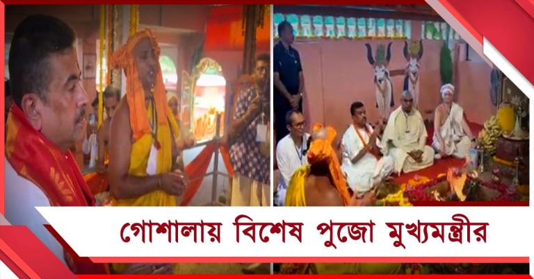 মায়াপুরের ইসকন মন্দিরের গোশালায় বিশেষ পুজো মুখ্যমন্ত্রীর 