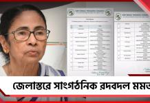 অভিজ্ঞতায় আস্থা রেখে জেলাস্তরে সাংগঠনিক রদবদল মমতার
